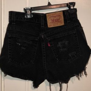 Distressed Levi 501 zipper fly Black VTG